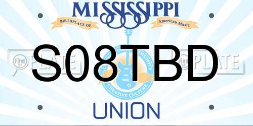 S08TBD Mississippi License Plate