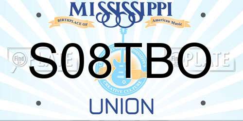 S08TBO Mississippi License Plate
