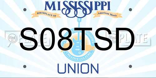 S08TSD Mississippi License Plate