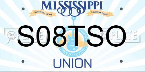 S08TSO Mississippi License Plate