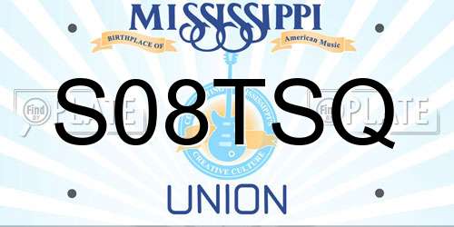 S08TSQ Mississippi License Plate