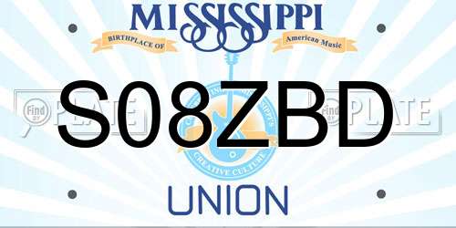 S08ZBD Mississippi License Plate