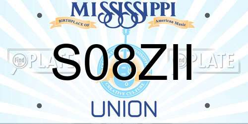 S08ZII Mississippi License Plate