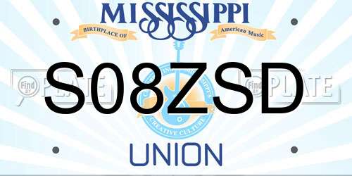 S08ZSD Mississippi License Plate