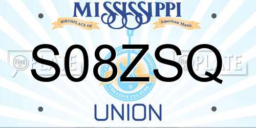 S08ZSQ Mississippi License Plate