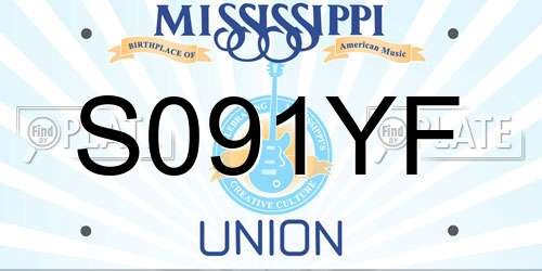S091YF Mississippi License Plate
