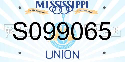 S099065 Mississippi License Plate