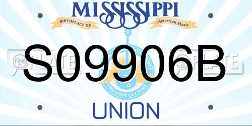 S09906B Mississippi License Plate