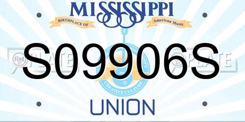 S09906S Mississippi License Plate