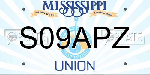 S09APZ Mississippi License Plate