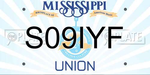 S09IYF Mississippi License Plate
