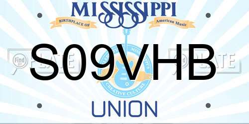 S09VHB Mississippi License Plate