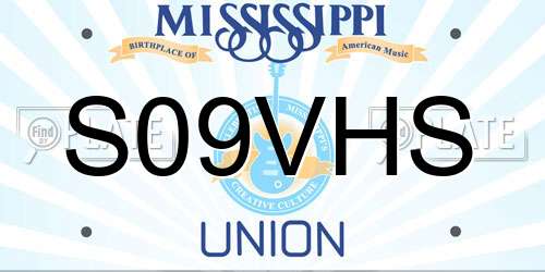 S09VHS Mississippi License Plate