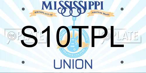 S10TPL Mississippi License Plate