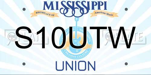 S10UTW Mississippi License Plate