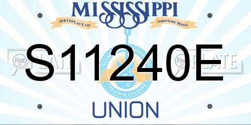 S11240E Mississippi License Plate