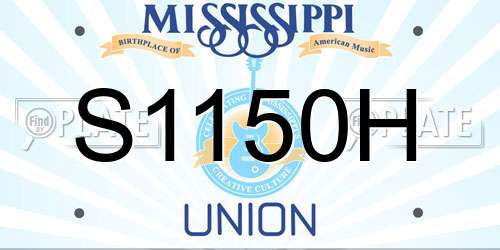 S1150H Mississippi License Plate