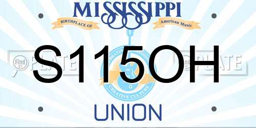 S115OH Mississippi License Plate