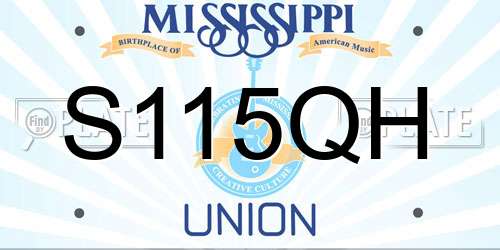 S115QH Mississippi License Plate