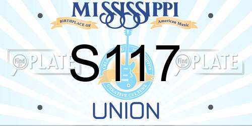 S117 Mississippi License Plate