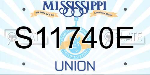 S11740E Mississippi License Plate