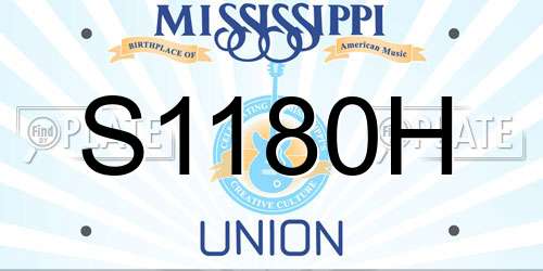 S1180H Mississippi License Plate