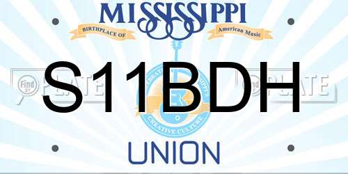 S11BDH Mississippi License Plate