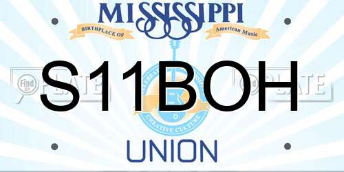 S11BOH Mississippi License Plate