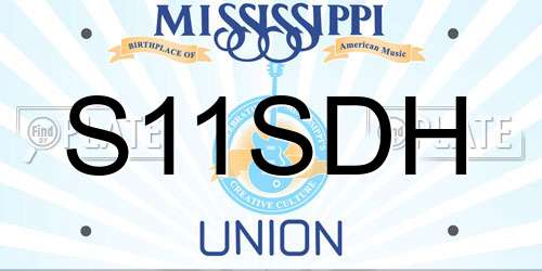 S11SDH Mississippi License Plate
