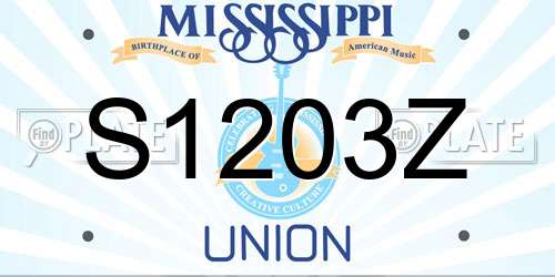 S1203Z Mississippi License Plate