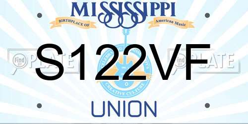 S122VF Mississippi License Plate