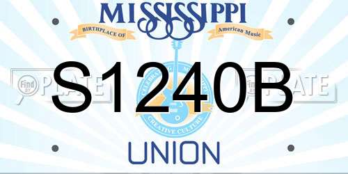S1240B Mississippi License Plate