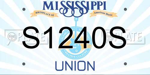 S1240S Mississippi License Plate