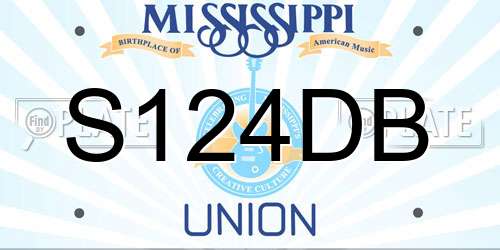 S124DB Mississippi License Plate