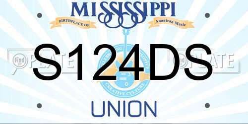 S124DS Mississippi License Plate