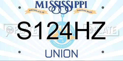 S124HZ Mississippi License Plate
