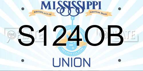 S124OB Mississippi License Plate