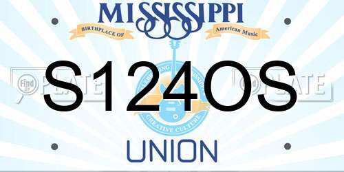 S124OS Mississippi License Plate