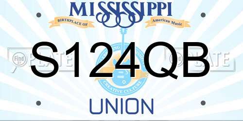 S124QB Mississippi License Plate