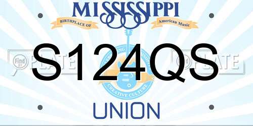 S124QS Mississippi License Plate