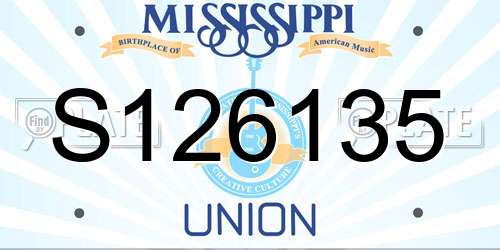 S126135 Mississippi License Plate