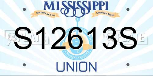 S12613S Mississippi License Plate