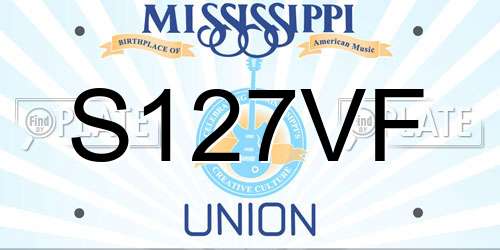 S127VF Mississippi License Plate