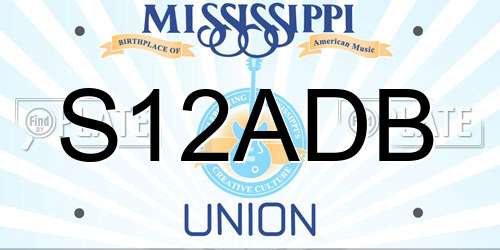 S12ADB Mississippi License Plate