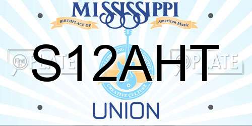 S12AHT Mississippi License Plate