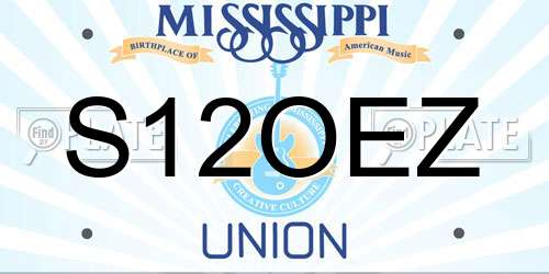 S12OEZ Mississippi License Plate
