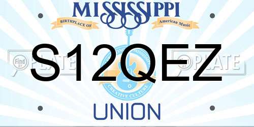 S12QEZ Mississippi License Plate