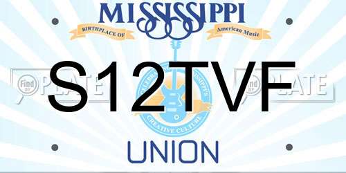 S12TVF Mississippi License Plate