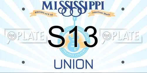 S13 Mississippi License Plate