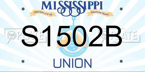 S1502B Mississippi License Plate
